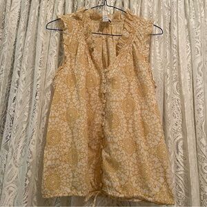 $5🔥 Ann Taylor Loft sleeveless cotton button up blouse.